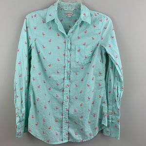 Merona flamingo button down top